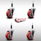 Service Caster 3.5'' SS Red Poly Wheel Swivel 7/8'' Expanding Stem Caster Set, 4PK SCC-SSEX20S3514-PPUB-RED-78-4 - alternate 2